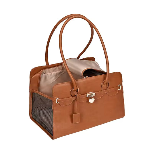 Leather Pet Carrier Bag