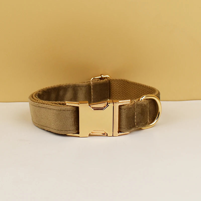 luxury personalised dog collar, harness & leash set