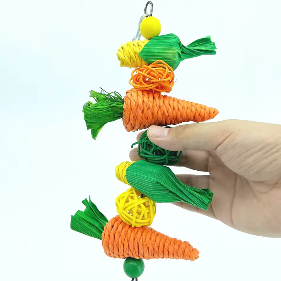 handwoven carrot & corn vine ball toy