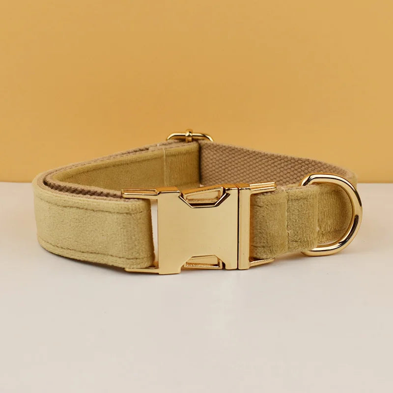 luxury personalised dog collar, harness & leash set