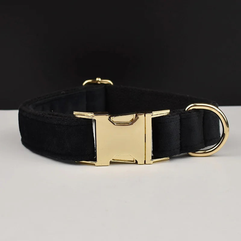 luxury personalised dog collar, harness & leash set