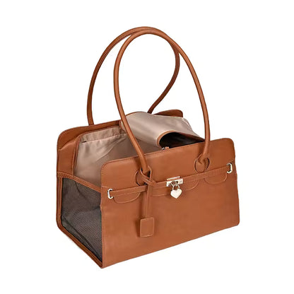 Leather Pet Carrier Bag