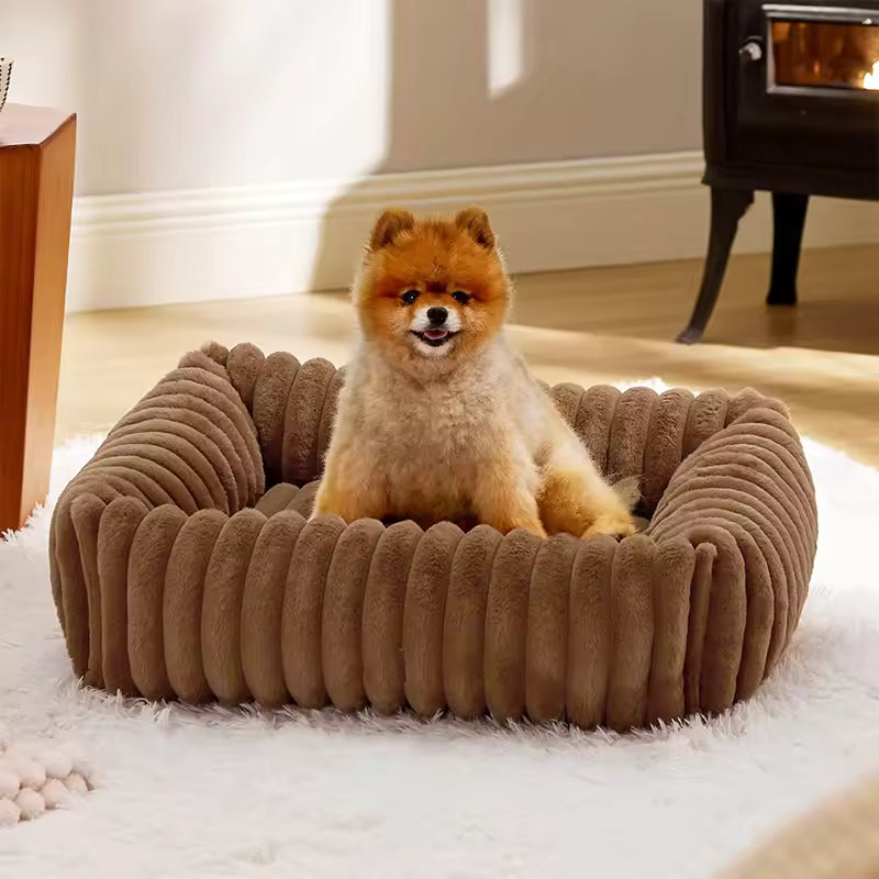 square plush pet bed