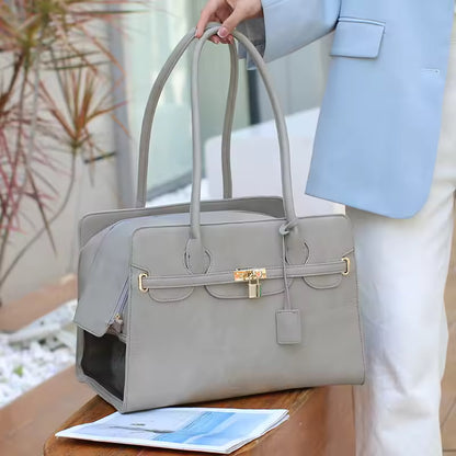 Leather Pet Carrier Bag