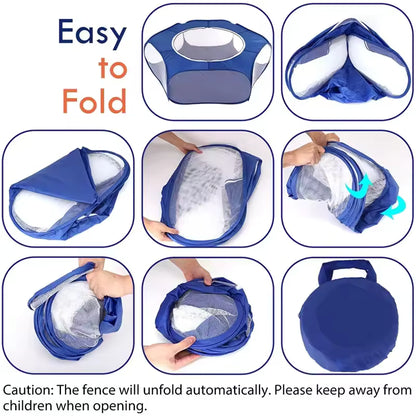 Portable Transparent Pet Playpen
