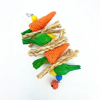 Handwoven Carrot & Corn Vine Ball Toy