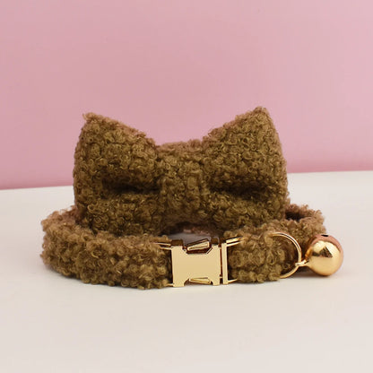 Teddy Cat Collar with Custom Name Plate
