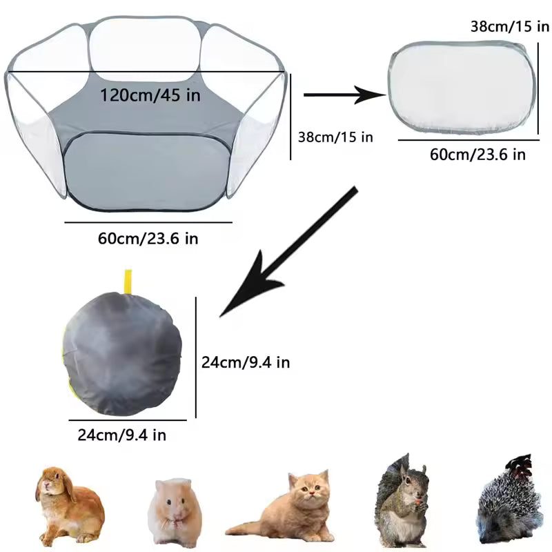portable transparent pet playpen