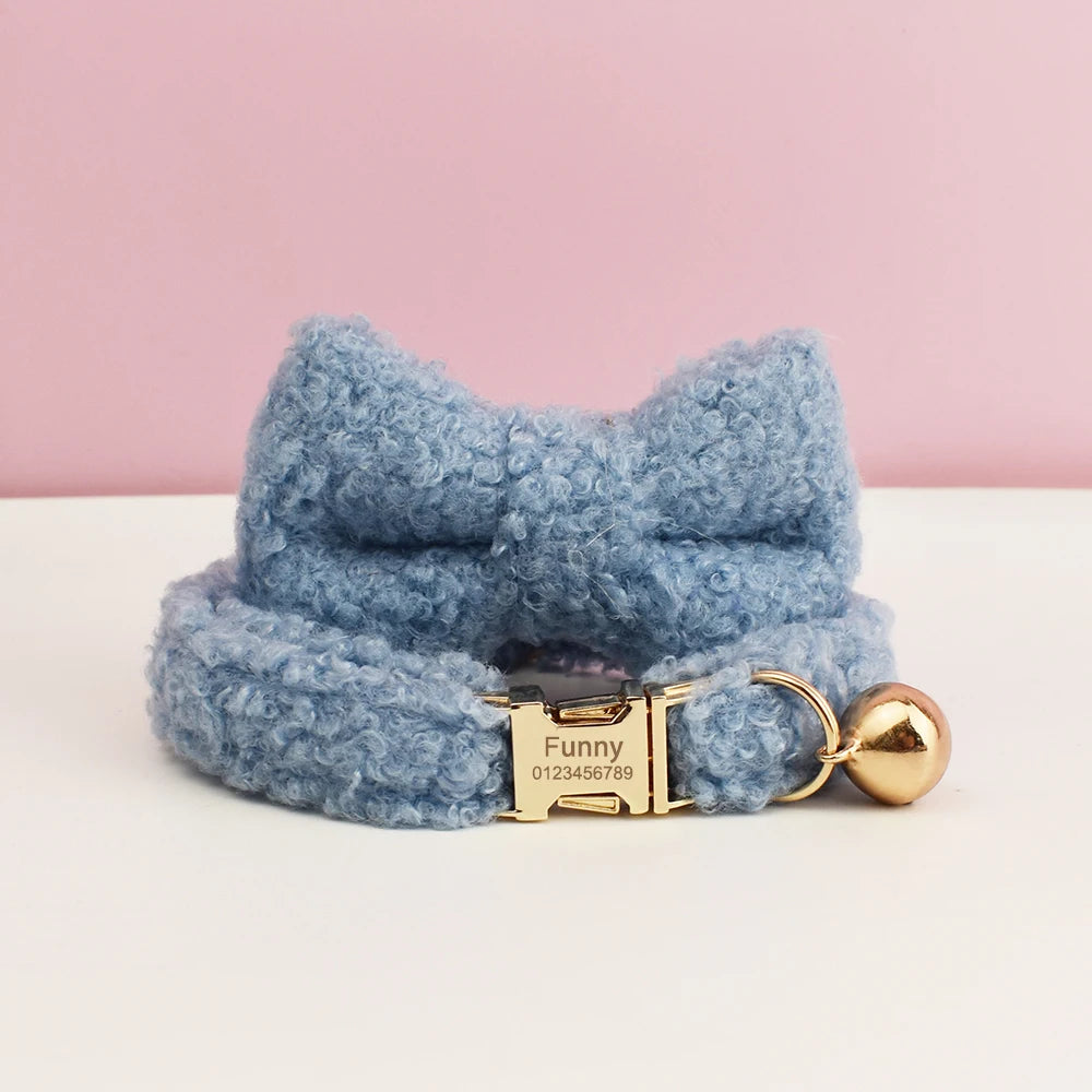 teddy cat collar with custom name plate