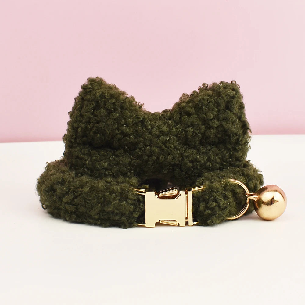 teddy cat collar with custom name plate