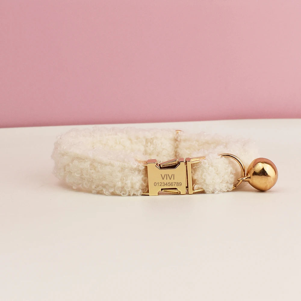 teddy cat collar with custom name plate